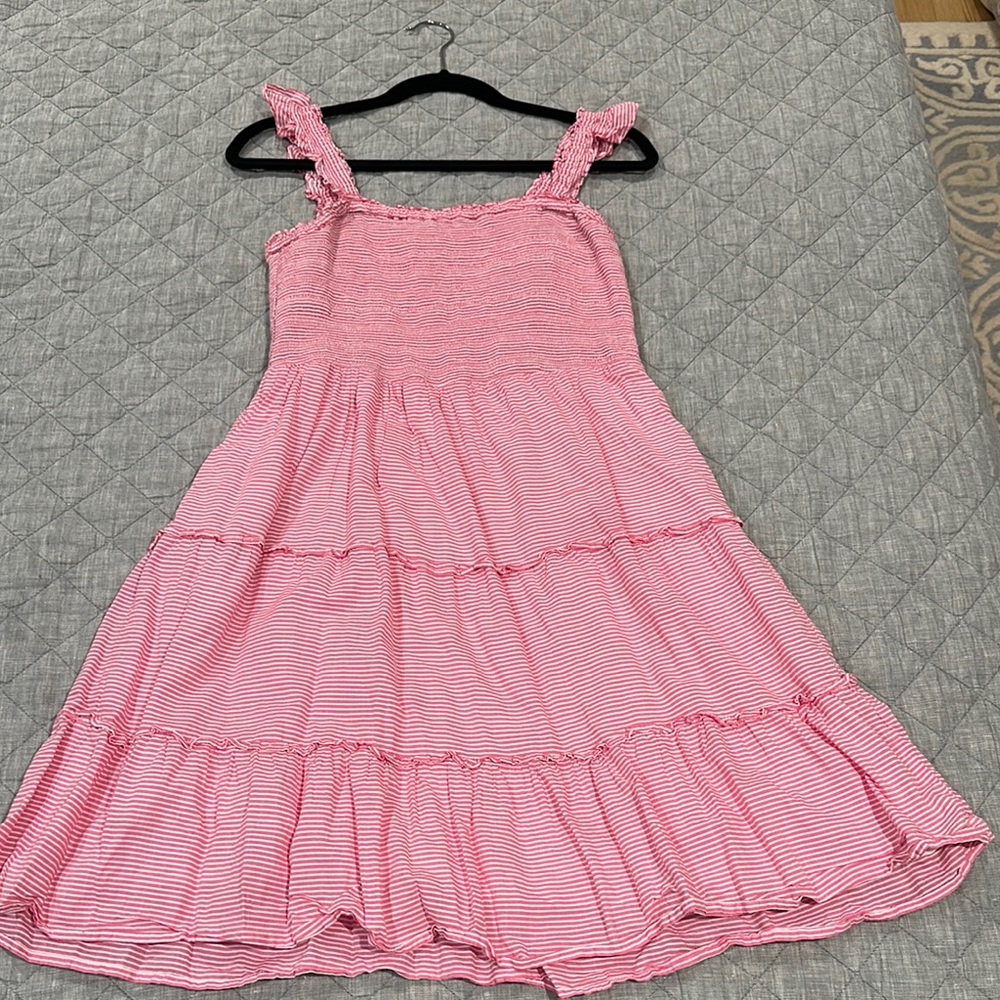 J. Crew Pink Tiered Smocked Sundress